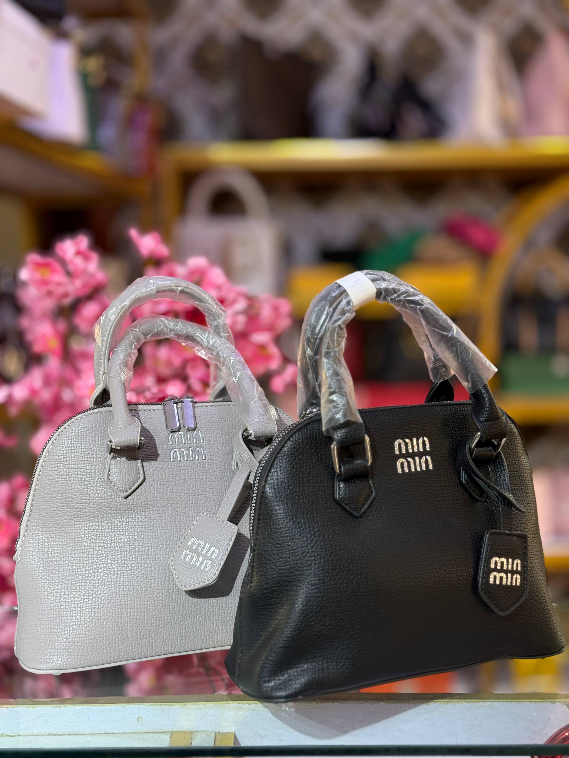 Pebbled Leather Dome Satchel Bag - Image 2